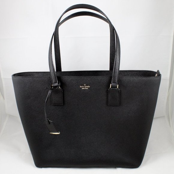 kate spade Handbags - Kate Spade Black Saffiano Leather Shoulder Tote